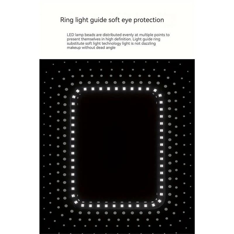 Portable Foldable LED Makeup Mirrorwith 3 Rechargeable Light Modes-Warm, Natural, Cool Self-Standingvanity Mirror for Desk, Travel & Home,Perfect for Makeup & Groominganywhere